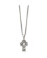 ფოტო #2 პროდუქტის Antiqued and Brushed Celtic Cross Pendant Cable Chain Necklace