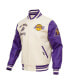 ფოტო #3 პროდუქტის Men's Cream Los Angeles Lakers Retro Classic Varsity Full-Zip Jacket