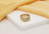 Sparkling gold-plated ring with clear zircons RI059Y