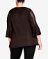 Фото #2 товара Plus Size Take Me Out Flare Sleeve Top