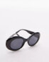 Topshop Peony oversized round sunglasses in black - фото #2