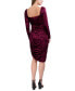 Фото #3 товара Women's Velvet Asymmetric-Hem Dress