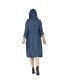 Фото #3 товара Women's Denim Tencel Hooded Long Trench Coat