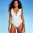 Фото #1 товара Women's Ruffle Plunge One Piece Swimsuit - Shade & Shore Off-White XL