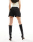 In The Style contrast waistband shorts in black