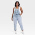 Фото #1 товара Women's High-Rise Denim Overalls - Ava & Viv Light Blue Denim 20