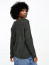 Vero Moda lightweight v neck knitted jumper in grey melange