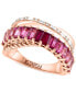 ფოტო #1 პროდუქტის EFFY® Ruby (1/3 ct. t.w.), Pink Tourmaline (1-1/10 ct .t.w.) & Diamond (1/8 ct. t.w.) Ombré Crossover Ring in 14k Rose Gold