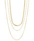 ფოტო #1 პროდუქტის Herringbone, Paperclip, & Curb Link Chain 18" Layered Necklace in 10k Gold