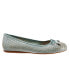 Softwalk Napa Laser S1806-373 Womens Blue Leather Ballet Flats Shoes 5.5
