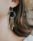 Kaia Brass Tassel Earrings - Blue Thread Wrapped