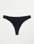 ASOS DESIGN Curve 3 pack ribbed thong in black