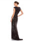 Фото #2 товара Women's Cap Sleeve Sequined Long Gown