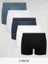 Фото #1 товара Weekday 5-pack boxer briefs in blue black and white