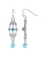 ფოტო #1 პროდუქტის Crystal Light Blue Link Earrings