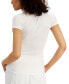 ფოტო #2 პროდუქტის Women's Ribbed Square-Neck T-Shirt, Created for Macy's