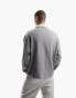 ASOS DESIGN oversized rugby polo sweatshirt in grey marl Серый, XS - Chest 36 - фото #4