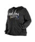 Фото #3 товара Women's Black Brooklyn Nets Plus Size 2022/23 City Edition Bi-Blend Long Sleeve Hoodie T-shirt