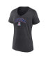 Фото #3 товара Women's Heather Charcoal Arizona Wildcats Evergreen Campus V-Neck T-shirt