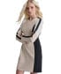 Women's Colorblocked Long-Sleeve Sheath Dress