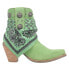 Фото #1 товара Dingo Bandida Paisley Studded Round Toe Cowboy Booties Womens Green Casual Boots