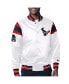 ფოტო #1 პროდუქტის Men's White Houston Texans Satin Full-Snap Varsity Jacket