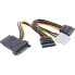 Фото #2 товара InLine SATA Power Adapter Cable male to female to 2x SATA + 4 Pin Molex power