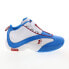 Фото #2 товара Reebok Answer IV Mens Blue Leather Zipper Athletic Basketball Shoes