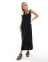 JDY Petite tank midi dress in black