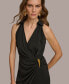 Фото #7 товара Donna Karan Women's Asymmetric Gathered Tear-Drop Dress