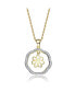 Sterling Silver 14K Gold Plated Two Tone Outlined Flower Pendant