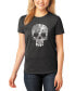ფოტო #1 პროდუქტის Women's Rock and Roll Skull Premium Blend Word Art Short Sleeve T-shirt