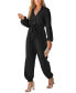 Фото #1 товара Women's Midnight Belted Jogger Jumpsuits