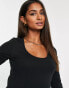 Фото #2 товара Mamalicious cotton 3/4 sleeve dress in black - BLACK