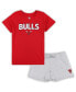 Women's Red, Heather Gray Chicago Bulls Plus Size T-shirt and Shorts Combo Set