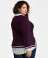 Фото #2 товара Plus Size Layered-Look Cotton Sweater