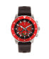ფოტო #1 პროდუქტის Men Caspian Rubber Watch - Black/Red, 45mm