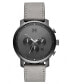 Фото #1 товара Мужские наручные часы с серым кожаным ремешком MVMT Chronograph Chrono Monochrome Gray Leather Strap Watch 45mm