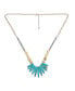 ფოტო #2 პროდუქტის Blue Peck Organic Faceted Beads Gemstone Irregular Stone Bib Fan Statement Collar Choker Necklaces Western Jewelry For Women Gold Plated Adjustable