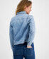 Фото #2 товара Women's Classic Relaxed Denim Trucker Jacket, Created for Macy's