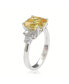 ფოტო #3 პროდუქტის Suzy Levian Sterling Silver Yellow Cubic Zirconia Engagement Ring
