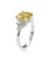 Suzy Levian Sterling Silver Yellow Cubic Zirconia Engagement Ring