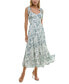 Juniors' Sweetheart-Neck Tie-Strap Tiered Dress