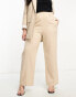 Фото #1 товара Yours wide leg linen look trousers in stone