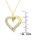 Фото #3 товара Macy's diamond Accent Gold-plated Open Heart Pendant Necklace