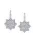 Фото #3 товара Holiday Party Flower Christmas Winter AAA Cubic Zirconia Encrusted CZ Snowflake Drop Lever back Earrings For Women Teen .925 Sterling Silver