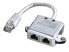 Фото #2 товара VALUE T-Adapter Cat.5e - shielded - silver - 0.17 m - RJ-45 - RJ-45