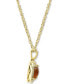 Фото #2 товара Citrine (1-5/8 ct. t.w.) & Diamond (3/8 ct. t.w.) Double Halo 18" Pendant Necklace in 14k Gold