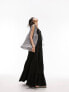 Фото #7 товара Topshop tiered poplin oversized maxi dress in black