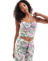 Фото #1 товара Abercrombie & Fitch co-ord printed crinkle bra top in purple floral